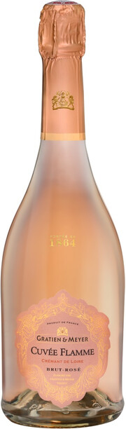 Игристое вино Gratien & Meyer, "Cuvee Flamme" Cremant de Loire AOC Rose Brut 2021 750 мл