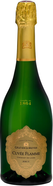 Игристое вино Gratien & Meyer, "Cuvee Flamme" Cremant de Loire AOC Blanc Brut 2021 750 мл