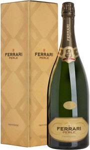 Игристое вино Ferrari, "Perle" Brut, Trento DOC, gift box 2016 1500 мл