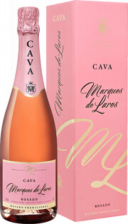 Игристое вино "Marques de Lares" Rosado Brut, Cava DO, gift box