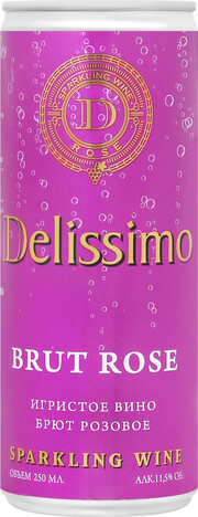 Игристое вино "Delissimo" Rose Brut, in can