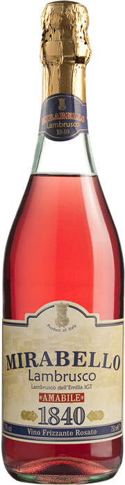 Игристое вино Chiarli 1860, "Mirabello" Rosato, Lambrusco dell'Emilia IGT