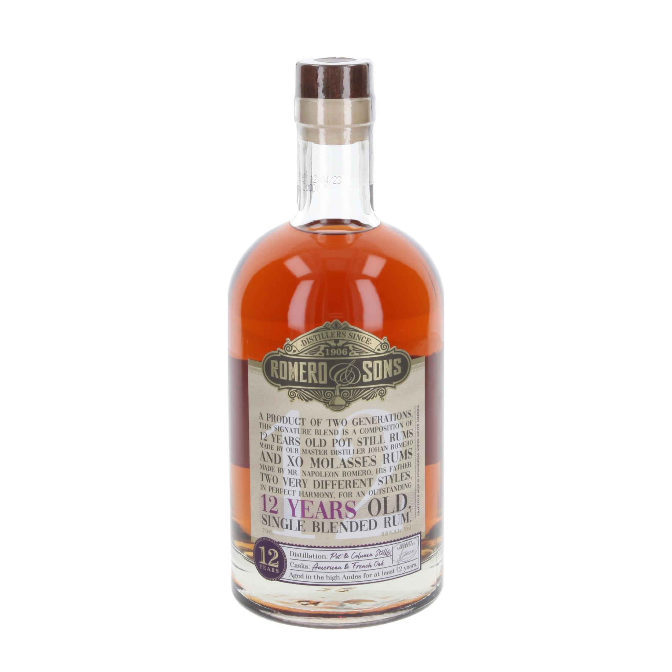 Rum Romero & Sons Single Blended  12 Years 700 ml