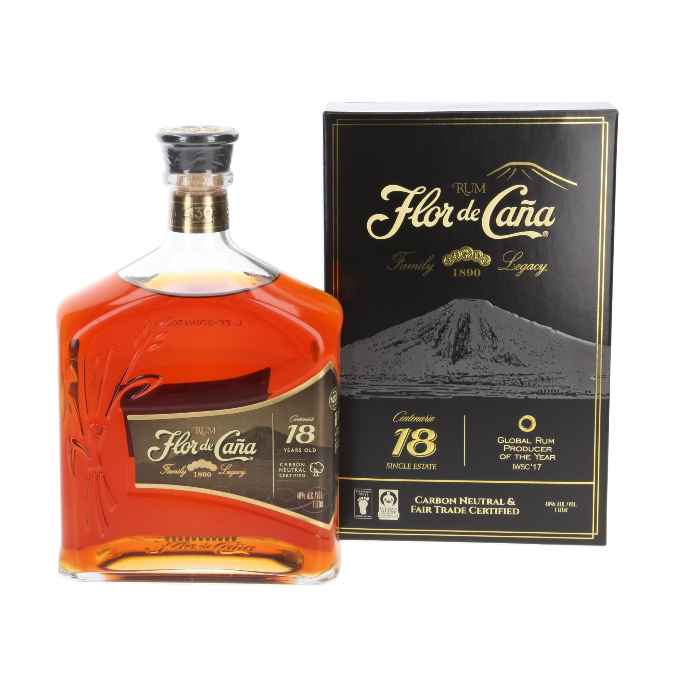 Rum Flor de Caña 18 Centenario  - 1 litre! 18 Years 1000 ml