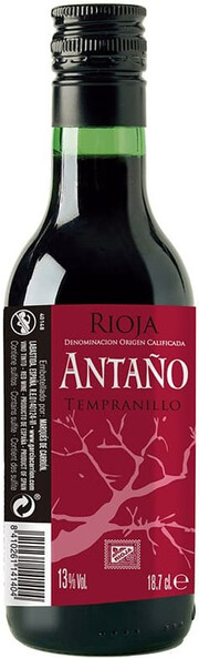 Вино Garcia Carrion, "Antano" Tempranillo, Rioja DOC 2021 190 мл