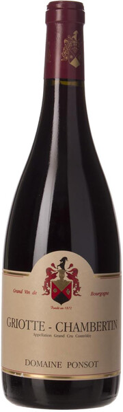 Вино Domaine Ponsot, Griotte-Chambertin Grand Cru AOC 2013 750 мл