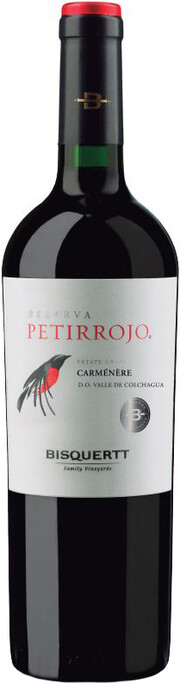 Вино Bisquertt, "Petirrojo" Reserva, Carmenere, Colchagua Valley DO