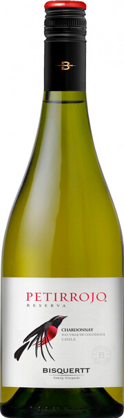 Вино Bisquertt, "Petirrojo" Reserva Chardonnay, Colchagua Valley DO 2022 750 мл