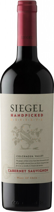 Вино Siegel, "Handpicked" Reserva Cabernet Sauvignon 2020 750 мл