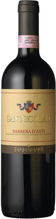 Вино Terre da Vino, "San Nicolao", Barbera d'Asti DOCG 2021 750 мл