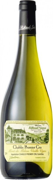 Вино Billaud-Simon, Chablis Premier Cru "Mont de Milieu" Vieille Vigne 2013 750 мл