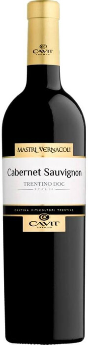 Вино "Mastri Vernacoli" Cabernet Sauvignon, Trentino DOC 2021 750 мл