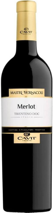 Вино "Mastri Vernacoli" Merlot, Trentino DOC 2020 750 мл