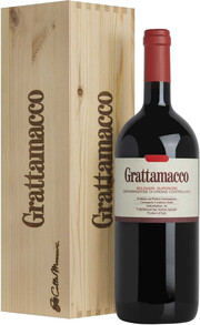 Вино "Grattamacco" Bolgheri Rosso Superiore DOC, wooden box 2019 1500 мл