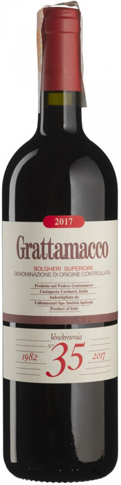 Вино "Grattamacco" Bolgheri Rosso Superiore DOC 2019 750 мл