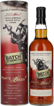 Виски Peat's Beast, Single Malt Pedro Ximenez Sherry Wood Finish Batch Strength, in tube 700 мл