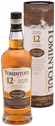 Виски "Tomintoul" 12 YO, Oloroso Sherry Cask Finish, gift tube 700 мл