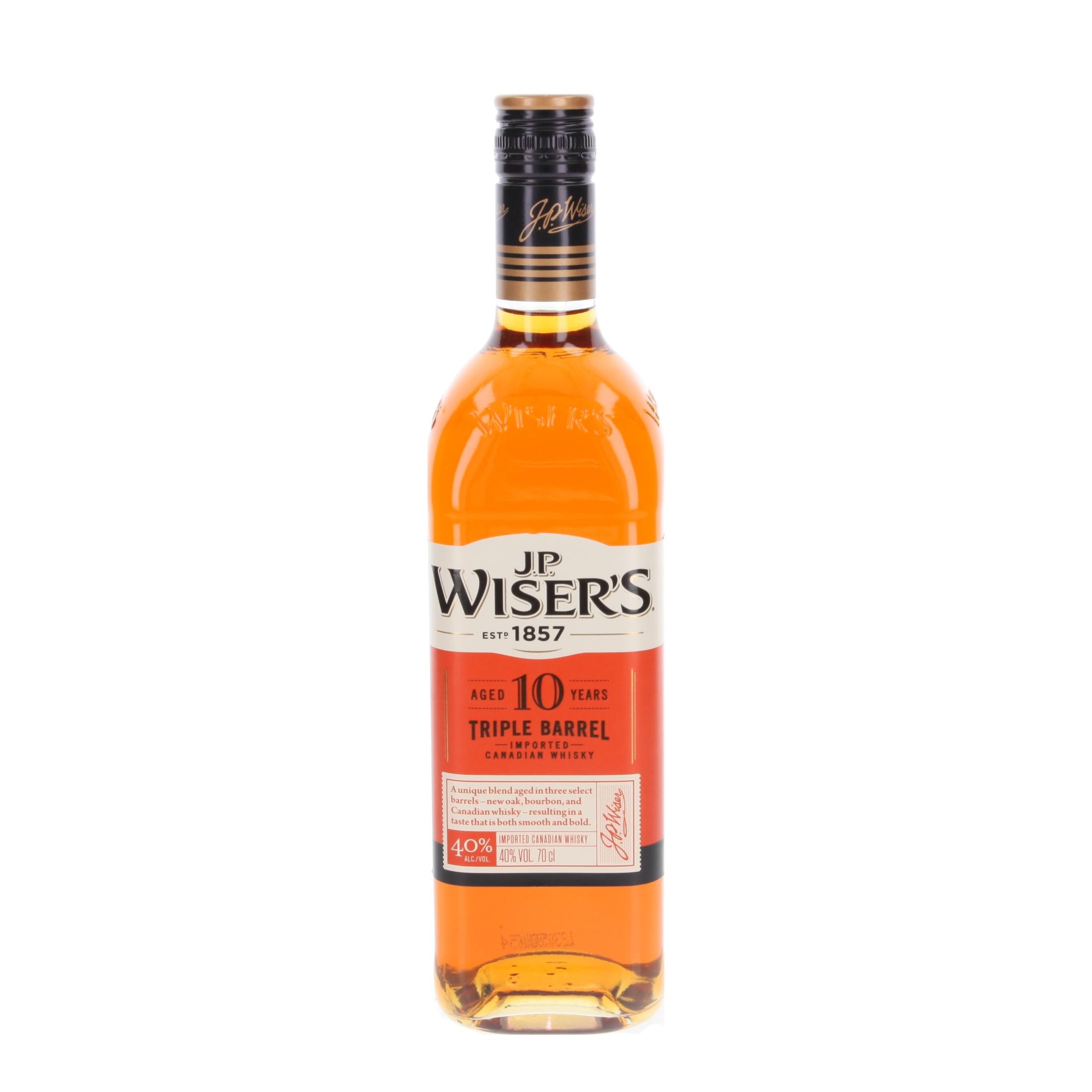 J.P. Wiser's Triple Barrel 10 Year Old Whiskey 700 ml